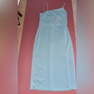 Light Blue Spaghetti strap midi Dress with split size medium